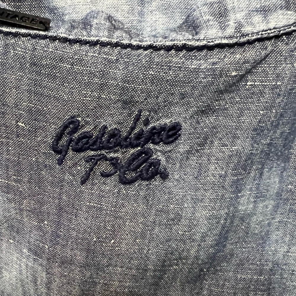 AMSTERDAM COUTURE MEN’S VINTAGE SHIRT SIZE XL SLIM   LIGHT/MEDIUM SHADED DENIM - Picture 8 of 10